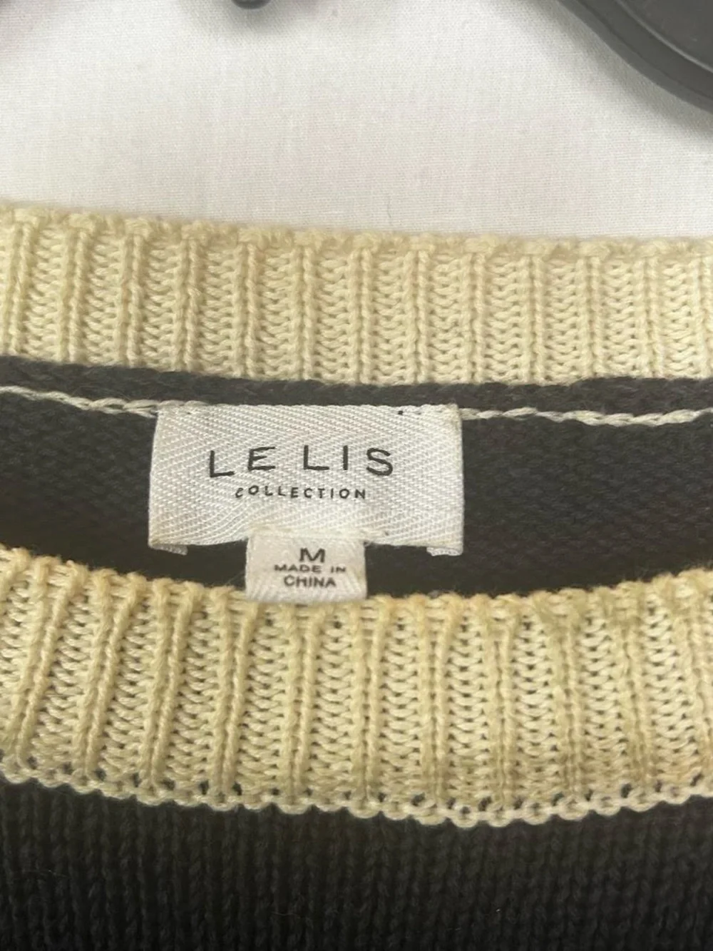 Le Lis Black Sweater with Cream Trim & '89 Graphic